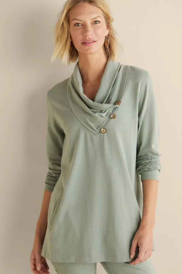 Wear Now Styles | long sleeve-Soft Surroundings Westminster Tunic Sweatshirt Black