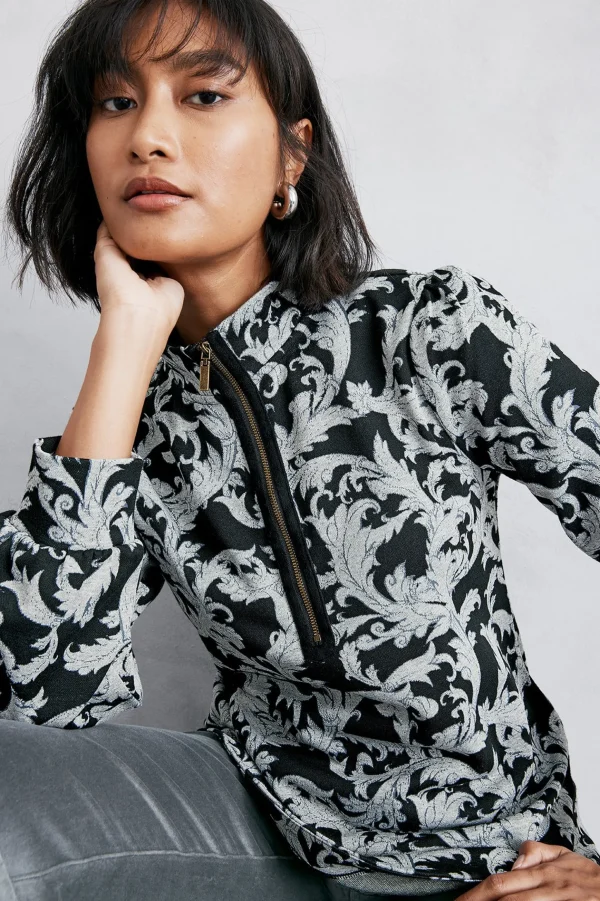 Feminine Flourish | long sleeve-Soft Surroundings Winona Pullover Neutral Scroll