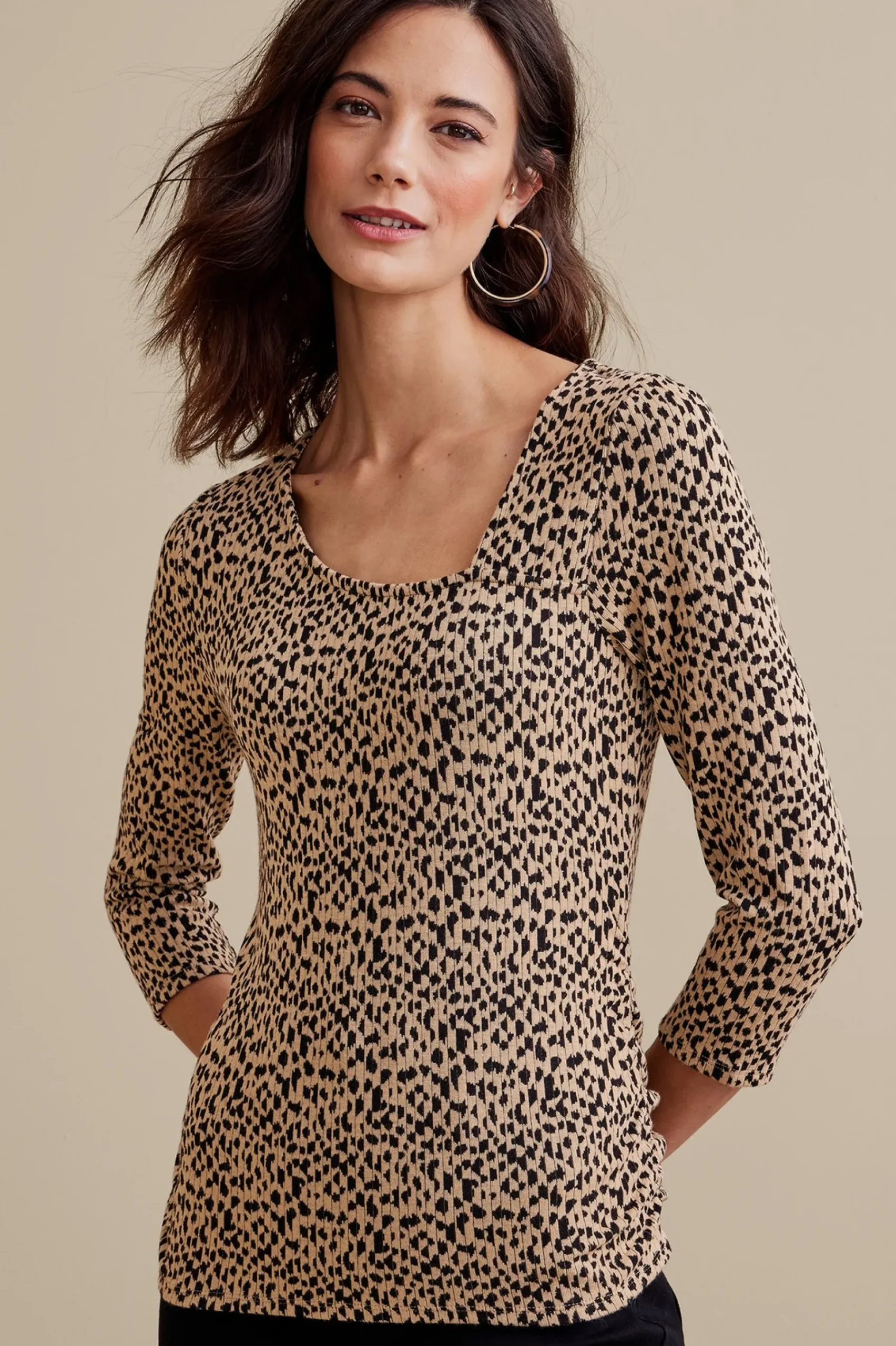 women_anesha_top_0.webp three quarter length | pullovers-Soft Surroundings Women Anesha Top Black