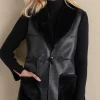 Jackets & Coats | vest-Soft Surroundings Zeva Faux Leather Shearling Vest Black