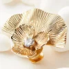 rings & pins-Soft Surroundings Zinnia Petal Brooch Gold